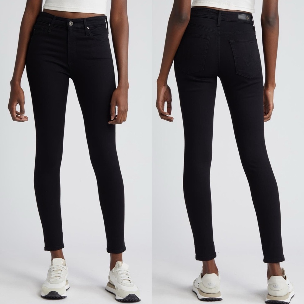 AG The‎ Farrah High Rise Skinny Ankle Jeans in Super Black Size 30 NWT